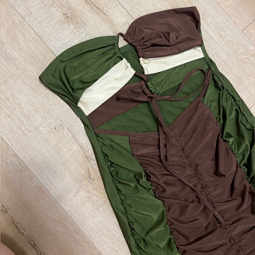 Mini dresses khaki